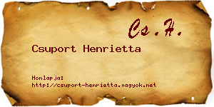 Csuport Henrietta névjegykártya