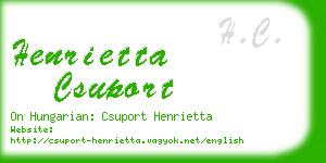 henrietta csuport business card